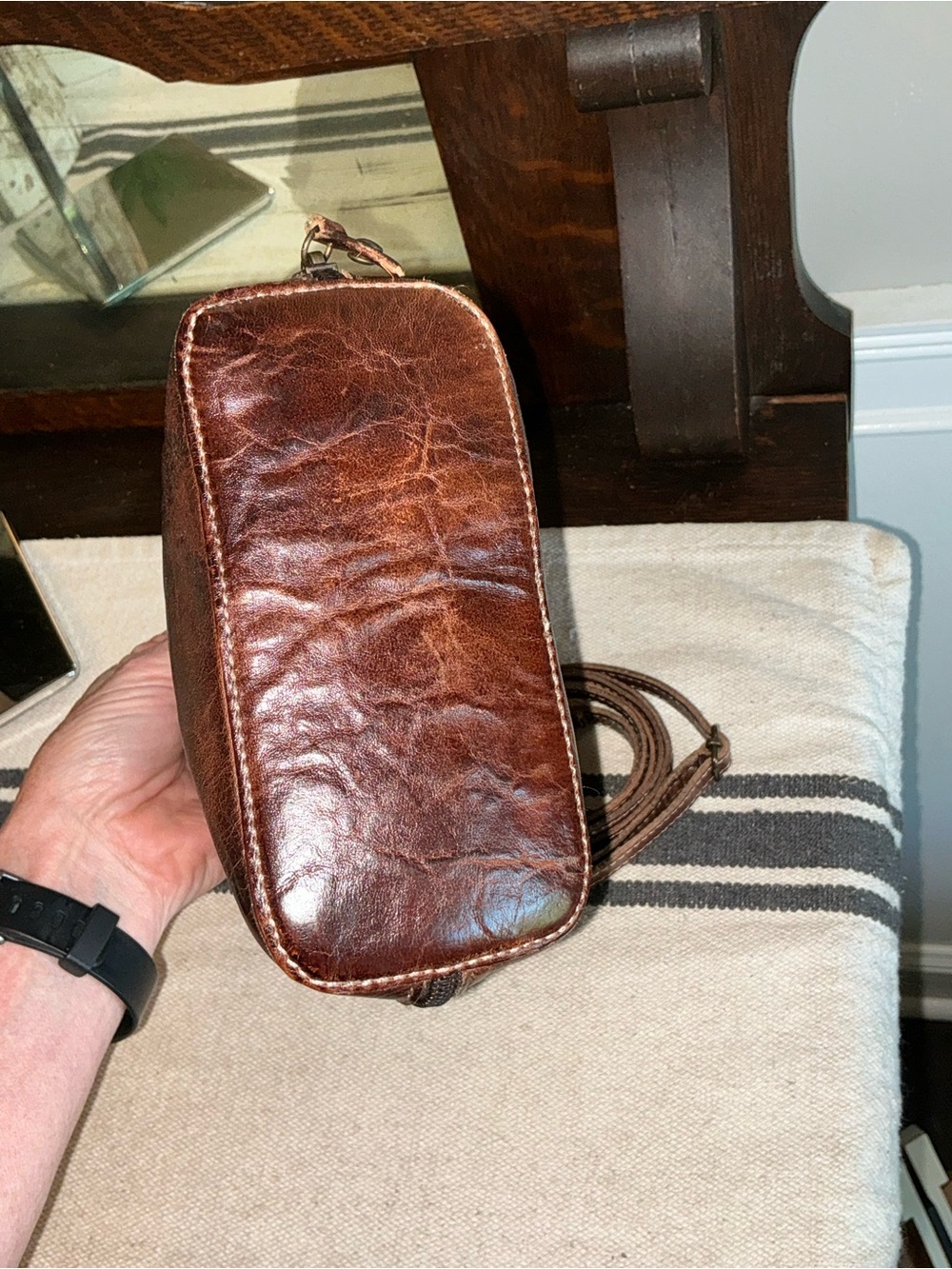 NWOT Bed Stu Leather Ventura Clutch Crossbody Belt Bag Teak Rustic Retail $155 - Picture 6 of 13